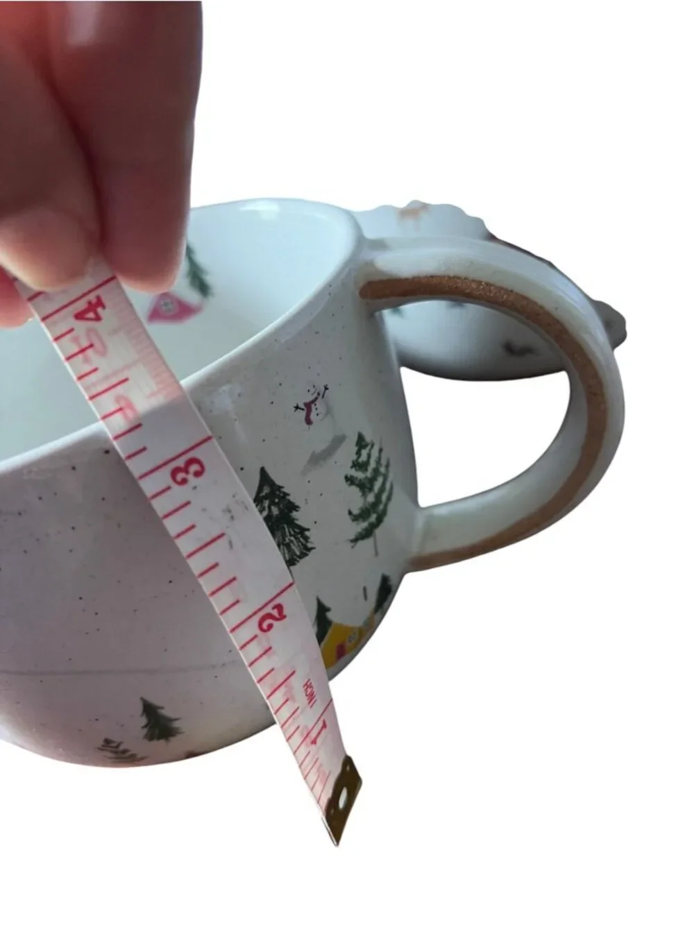 West Elm Holiday Skier Stoneware Mug Set of 4 Winter Design